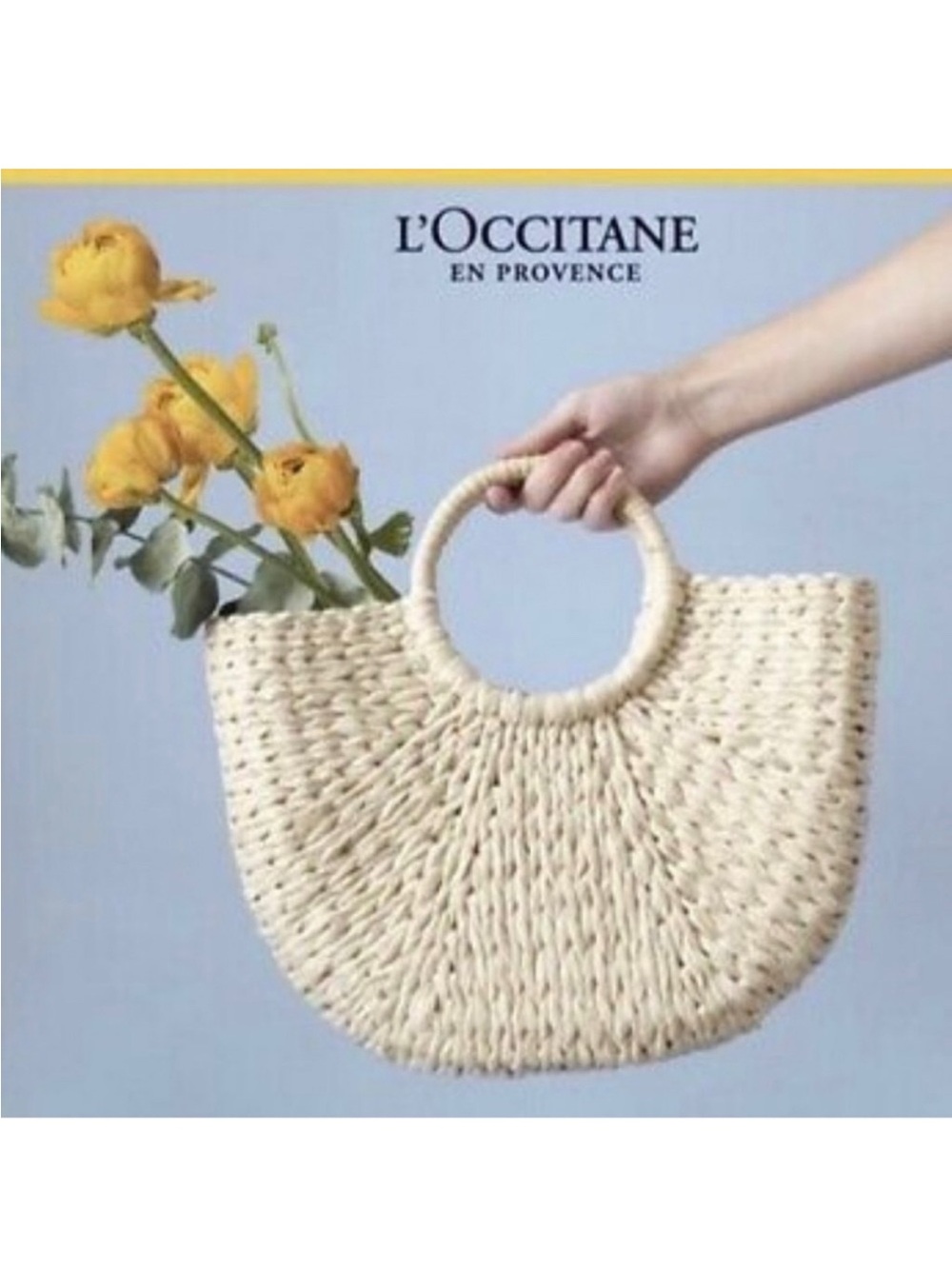 NEW! L’OCCITANE Straw Handbag Raffia Tote Handmade New With Tag NIB GORGEOUS